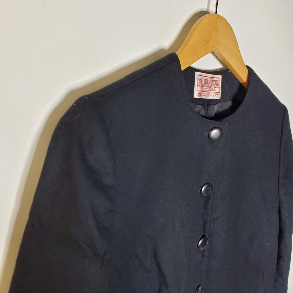 Pendleton Cropped Black Wool Structured Vintage L… - image 4
